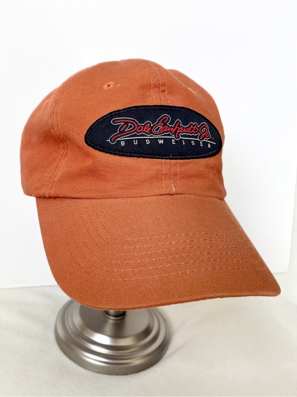 Vintage Dale Earnhardt Jr. Budweiser Orange Dad Hat with Black Logo Patch UNWORN